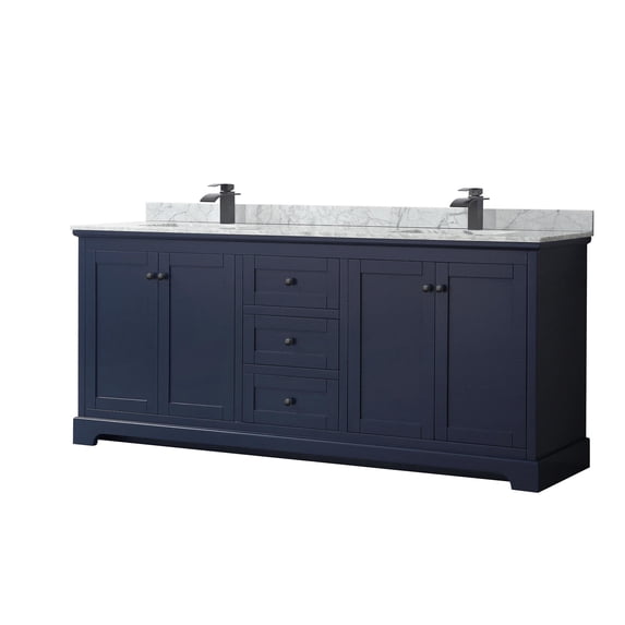 Wyndham Collection WCV232380DBBCMUNSMXX Avery 80" Free Standing Double Basin Vanity Set -