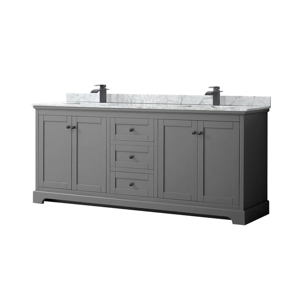 Wyndham Collection WCV232380DGBCMUNSMXX Avery 80" Free Standing Double Basin Vanity Set -