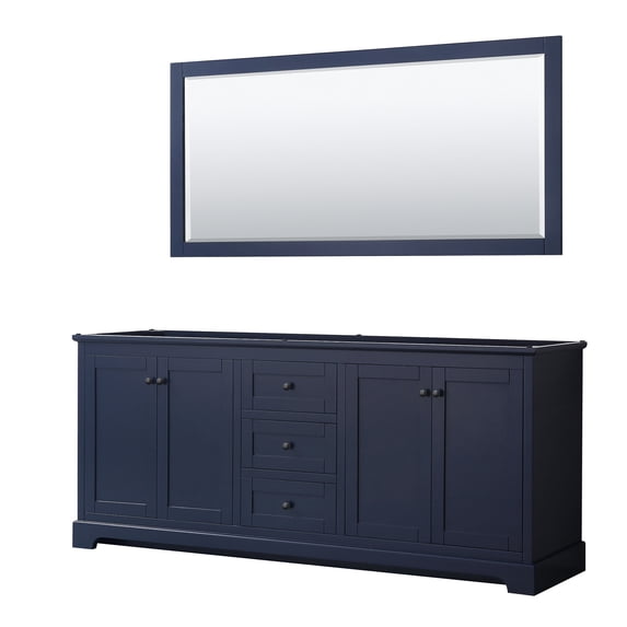 Wyndham Collection WCV232380DBBCXSXXM70 Avery 80" Double Free Standing Vanity Cabinet -