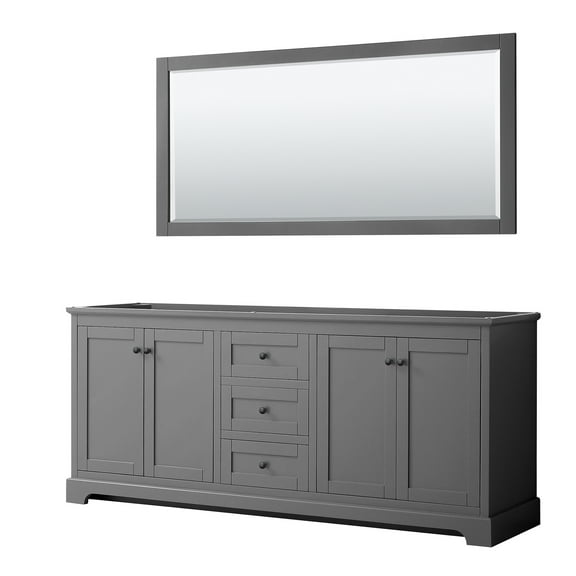 Wyndham Collection Wcv232380dcxsxxm70 Avery 80" Double Free Standing Vanity Cabinet - Dark