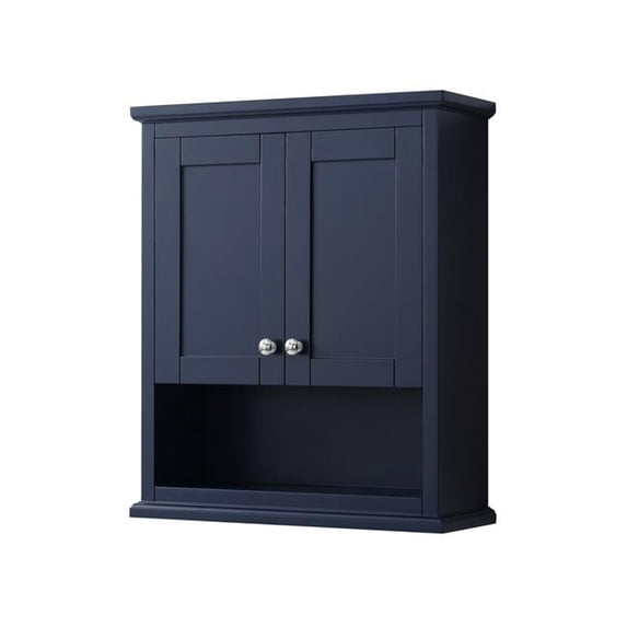 Avery WCV2323WCBC Over-The-Toilet Bathroom Wall-Mounted Storage Cabinet in Dark Blue with Polished Chrome Trim