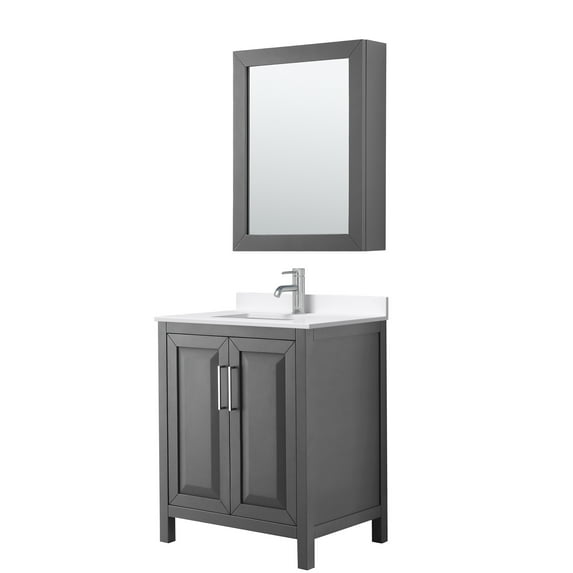 Wyndham Collection Wcv252530s-Qtz-Unsmed Daria 30" Free Standing Single Basin Vanity Set -