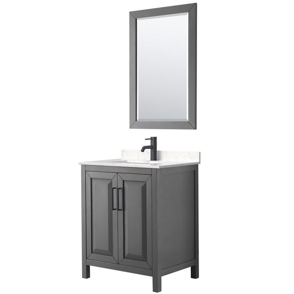 Wyndham Collection WCV252530SGBC2UNSM24 Daria 30" Free Standing Single Basin Vanity Set -