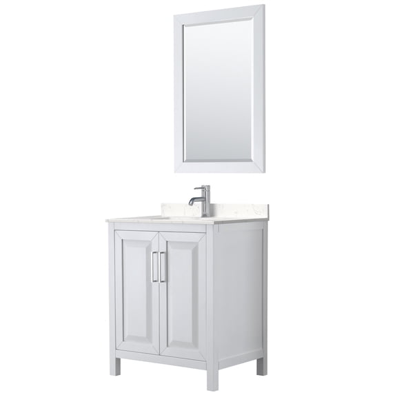 Wyndham Collection WCV252530SWHC2UNSM24 Daria 30" Free Standing Single Basin Vanity Set -