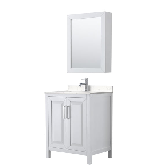 Wyndham Collection WCV252530SWHC2UNSMED Daria 30" Free Standing Single Basin Vanity Set -