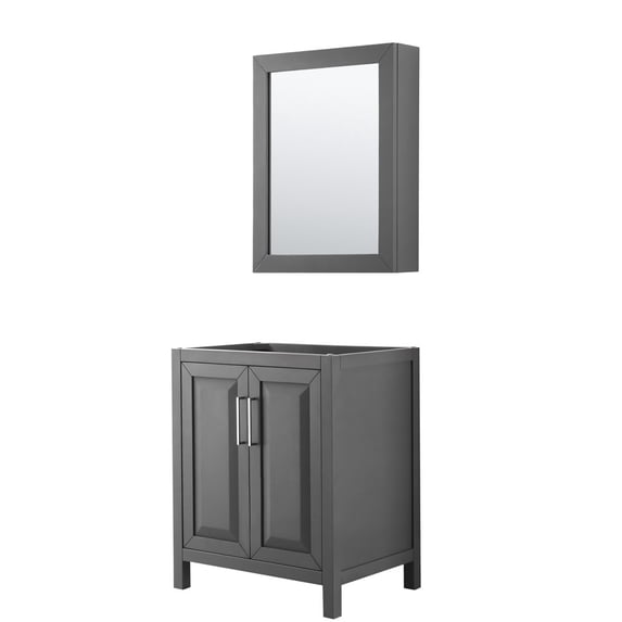 Wyndham Collection WCV252530SKGCXSXXMED Daria 29" Single Free Standing Vanity Cabinet -