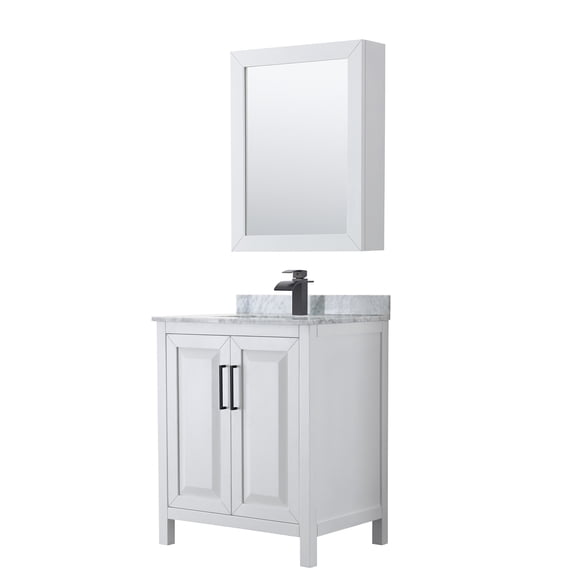 Wyndham Collection WCV252530SWBCMUNSMED Daria 30" Free Standing Single Vanity Set - White