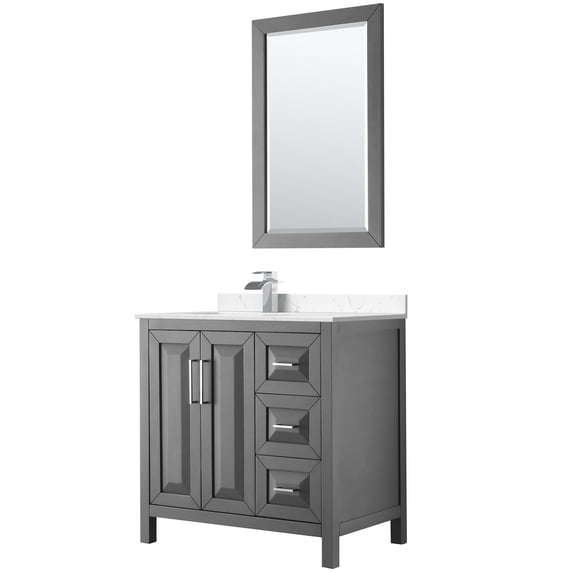 Wyndham Collection WCV252536SKGC2UNSM24 Daria 36" Free Standing Single Basin Vanity Set -