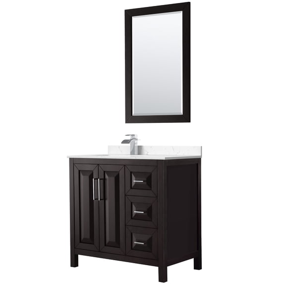 Wyndham Collection WCV252536SDEC2UNSM24 Daria 36" Free Standing Single Basin Vanity Set -