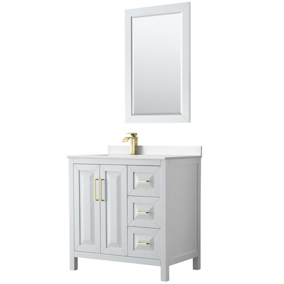 Wyndham Collection Wcv252536s-Left-Vca-M24 Daria 36" Free Standing Single Basin Vanity Set