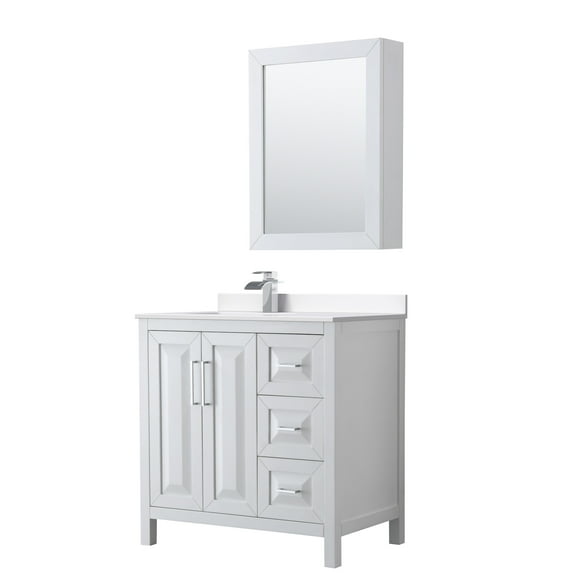 Wyndham Collection Wcv252536s-Left-Vca-Med Daria 36" Free Standing Single Basin Vanity Set