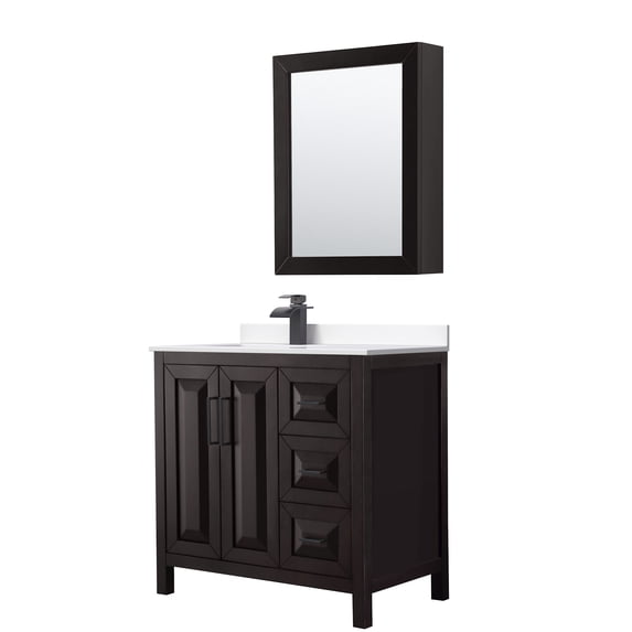 Wyndham Collection WCV252536SEBWCUNSMED Daria 36" Free Standing Single Basin Vanity Set -