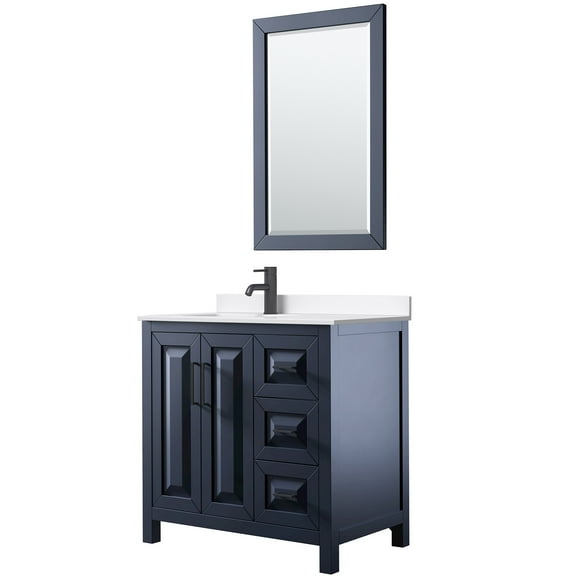 Wyndham Collection Wcv252536s-Qtz-Unsm24 Daria 36" Free Standing Single Basin Vanity Set -