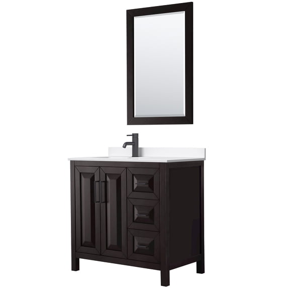 Wyndham Collection Wcv252536s-Qtz-Unsm24 Daria 36" Free Standing Single Basin Vanity Set -