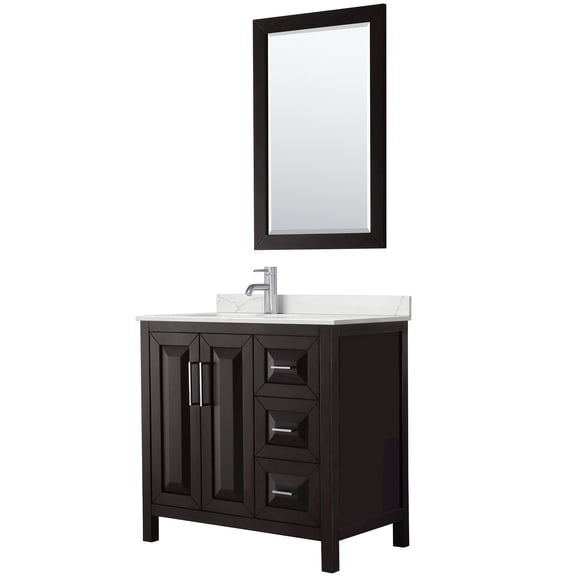 Wyndham Collection Wcv252536s-Qtz-Unsm24 Daria 36" Free Standing Single Basin Vanity Set -