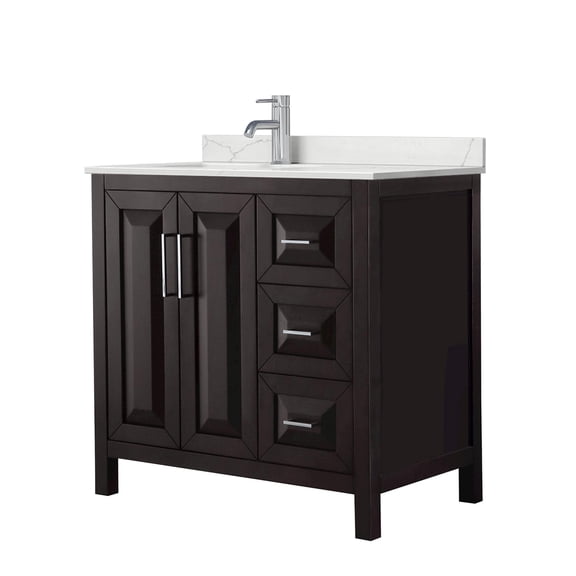 Wyndham Collection Wcv252536s-Qtz-Unsmxx Daria 36" Free Standing Single Basin Vanity Set -