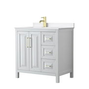 Wyndham Collection Wcv252536s-Qtz-Unsmxx Daria 36" Free Standing Single Basin Vanity Set -