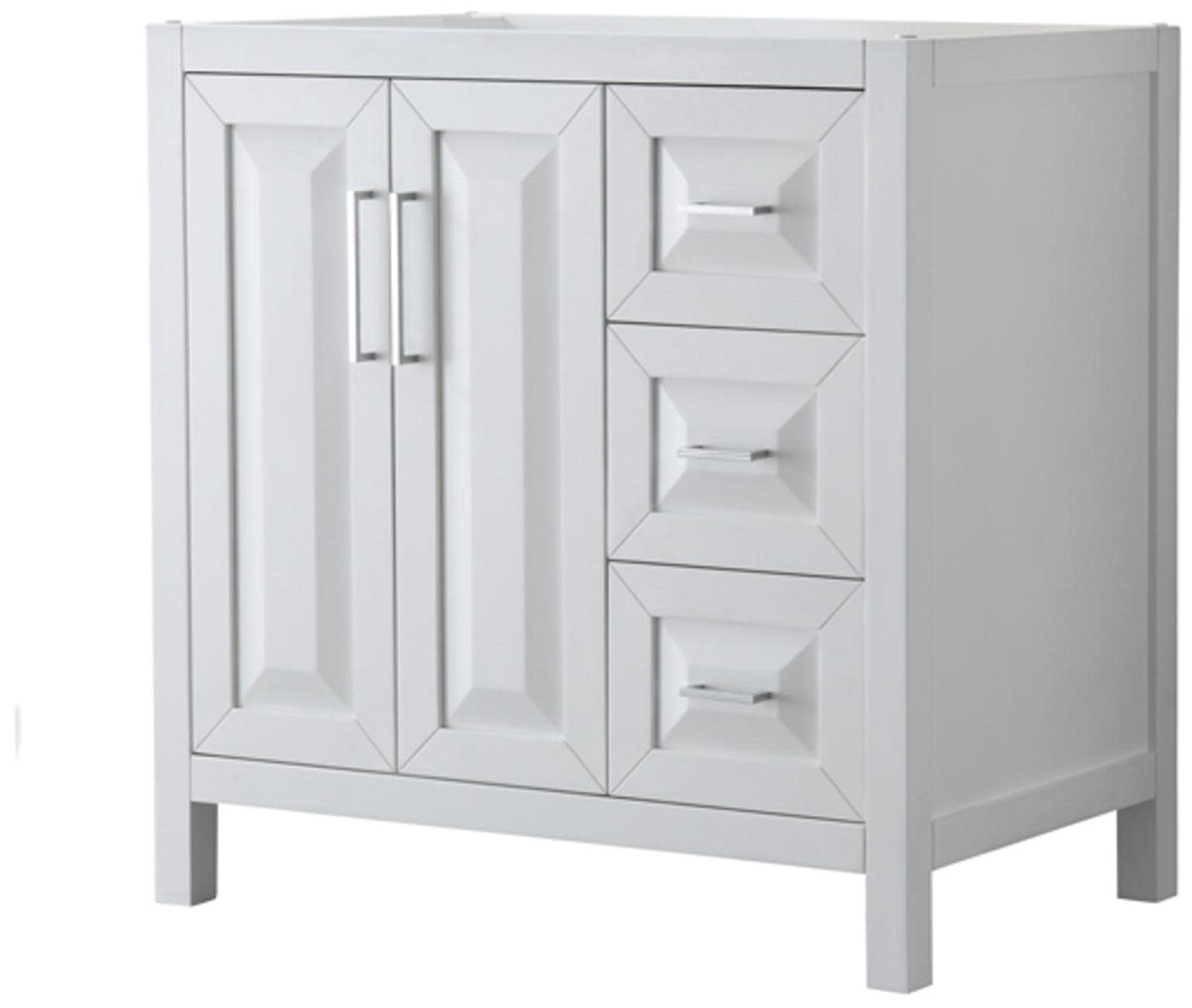 Daria 35" White MDF Single Freestanding Bathroom Vanity