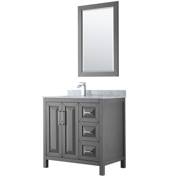 Wyndham Collection WCV252536SKGCMUNSM24 Daria 36" Free Standing Single Vanity Set - Dark