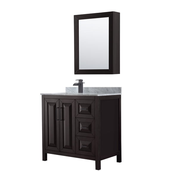 Wyndham Collection WCV252536SEBCMUNSMED Daria 36" Free Standing Single Vanity Set - Dark