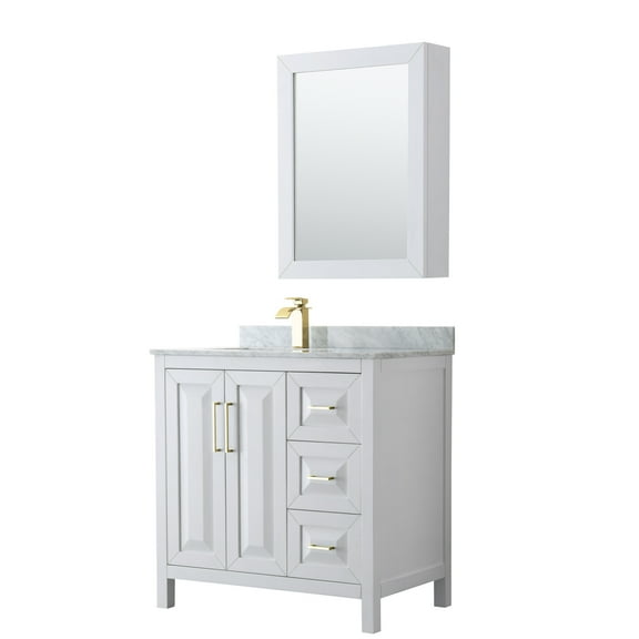 Wyndham Collection Wcv252536sunsmed Daria 36" Free Standing Single Vanity Set - White /