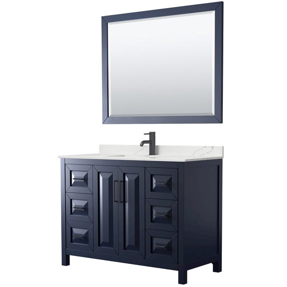 Wyndham Collection Wcv252548s-Qtz-Unsm46 Daria 48" Free Standing Single Basin Vanity Set -