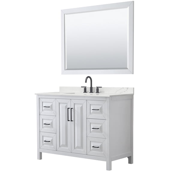 Wyndham Collection Wcv252548s-Qtz-Us3m46 Daria 48" Free Standing Single Basin Vanity Set -