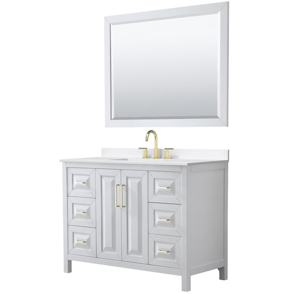 Wyndham Collection WCV252548SWGWQUS3M46 Daria 48" Free Standing Single Basin Vanity Set -