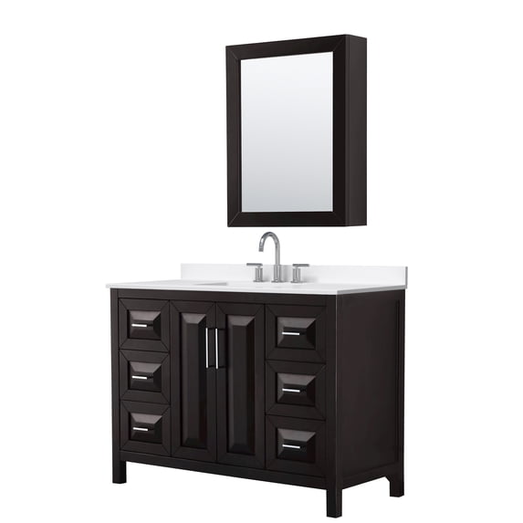 Wyndham Collection WCV252548SDEWQUS3MED Daria 48" Free Standing Single Basin Vanity Set -