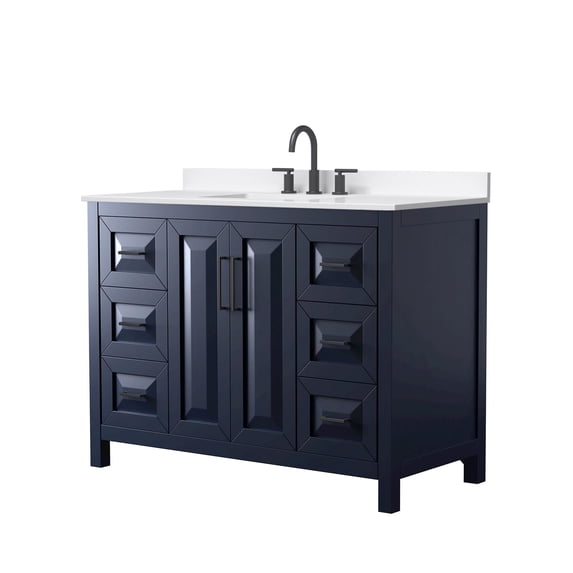Wyndham Collection Wcv252548s-Qtz-Us3mxx Daria 48" Free Standing Single Basin Vanity Set -