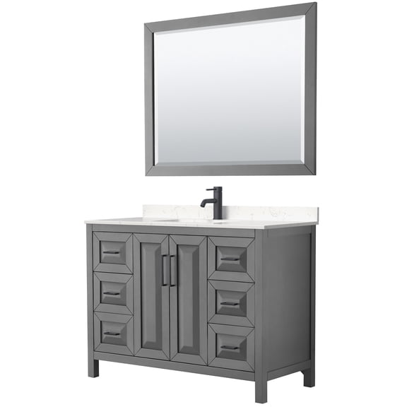 Wyndham Collection WCV252548SGBC2UNSM46 Daria 48" Free Standing Single Basin Vanity Set -