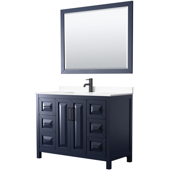 Wyndham Collection WCV252548SBBWCUNSM46 Daria 48" Free Standing Single Basin Vanity Set -