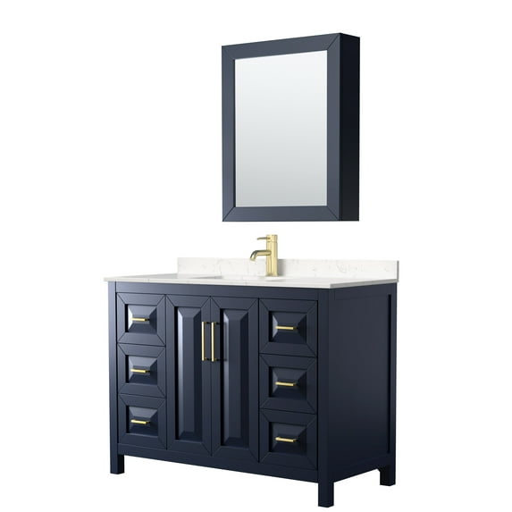 Wyndham Collection WCV252548SBLC2UNSMED Daria 48" Free Standing Single Basin Vanity Set -