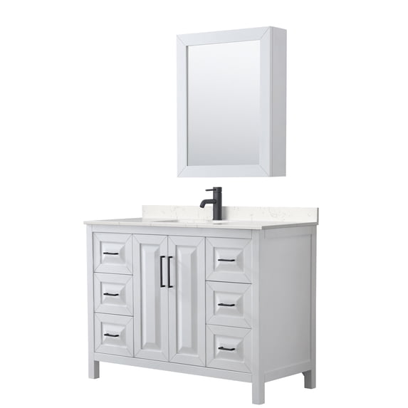 Wyndham Collection WCV252548SWBC2UNSMED Daria 48" Free Standing Single Basin Vanity Set -