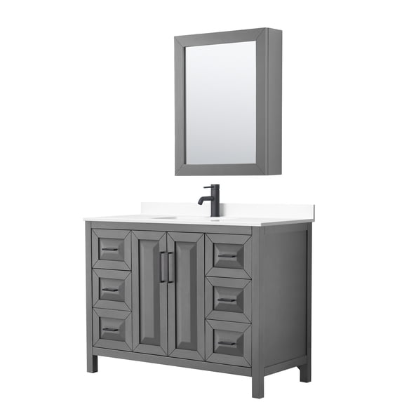 Wyndham Collection WCV252548SGBWCUNSMED Daria 48" Free Standing Single Basin Vanity Set -