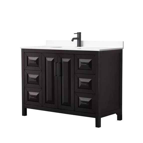 Wyndham Collection WCV252548SEBWCUNSMXX Daria 48" Free Standing Single Basin Vanity Set -