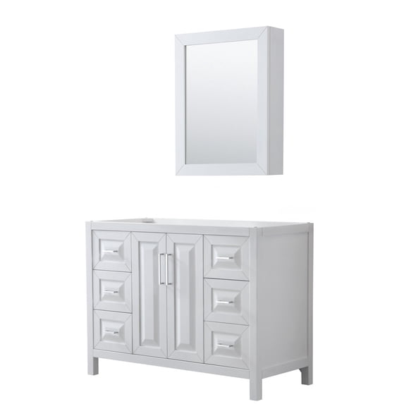 Wyndham Collection WCV252548SWHCXSXXMED Daria 47" Single Free Standing Vanity Cabinet -