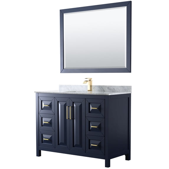 Wyndham Collection WCV252548SBLCMUNSM46 Daria 48" Free Standing Single Vanity Set - Blue