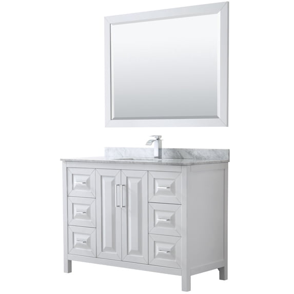Wyndham Collection WCV252548SWHCMUNSM46 Daria 48" Free Standing Single Vanity Set - White