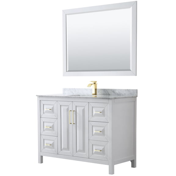 Wyndham Collection WCV252548SWGCMUNSM46 Daria 48" Free Standing Single Vanity Set - White