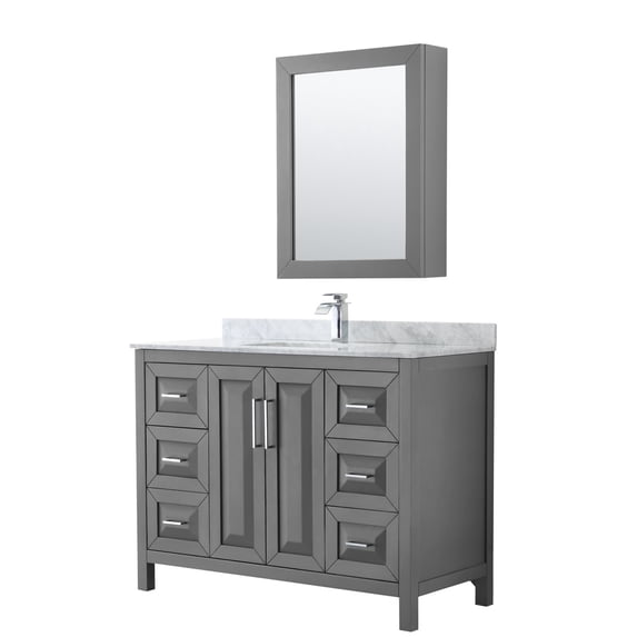 Wyndham Collection WCV252548SKGCMUNSMED Daria 48" Free Standing Single Vanity Set - Dark