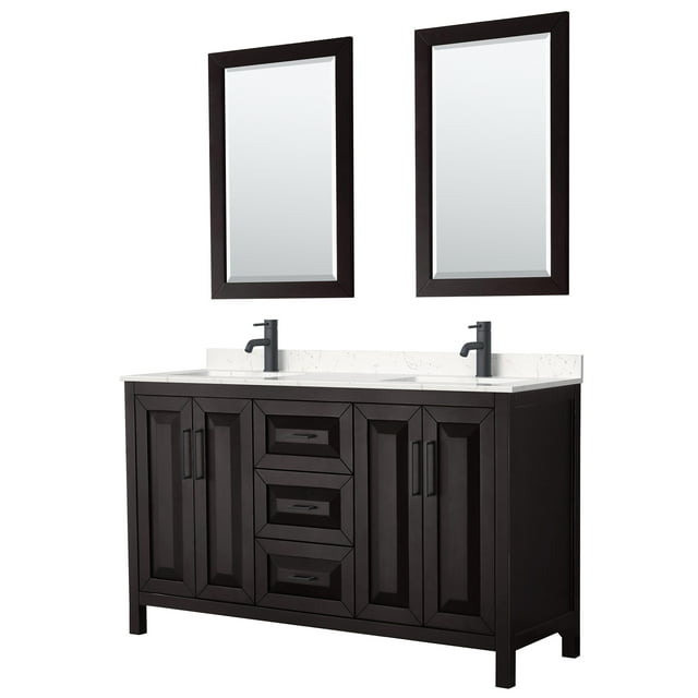 Wyndham Collection Wcv252560d-Vca-M24 Daria 60" Free Standing Double Basin Vanity Set -