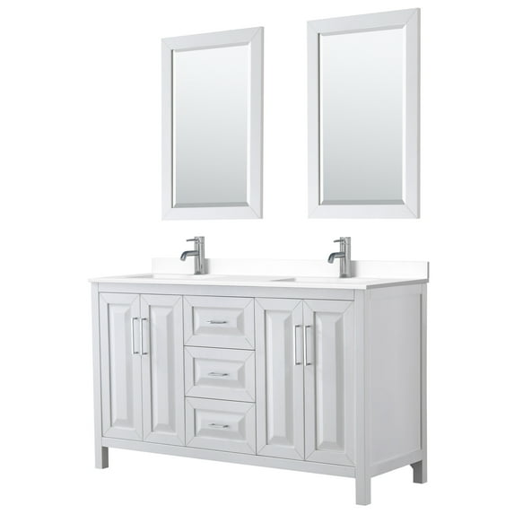 Wyndham Collection Wcv252560d-Vca-M24 Daria 60" Free Standing Double Basin Vanity Set -