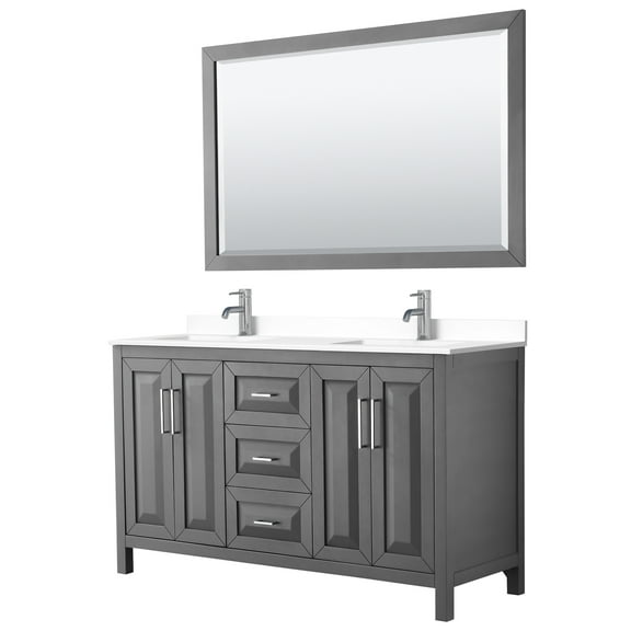 Wyndham Collection Wcv252560d-Vca-M58 Daria 60" Free Standing Double Basin Vanity Set -