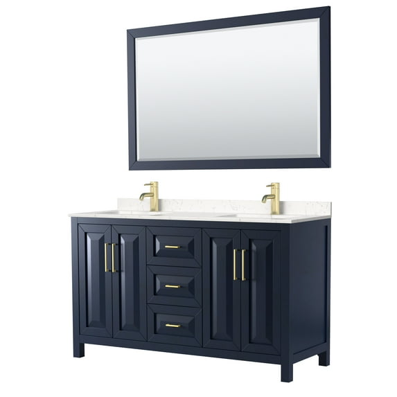 Wyndham Collection WCV252560DBLC2UNSM58 Daria 60" Free Standing Double Basin Vanity Set -