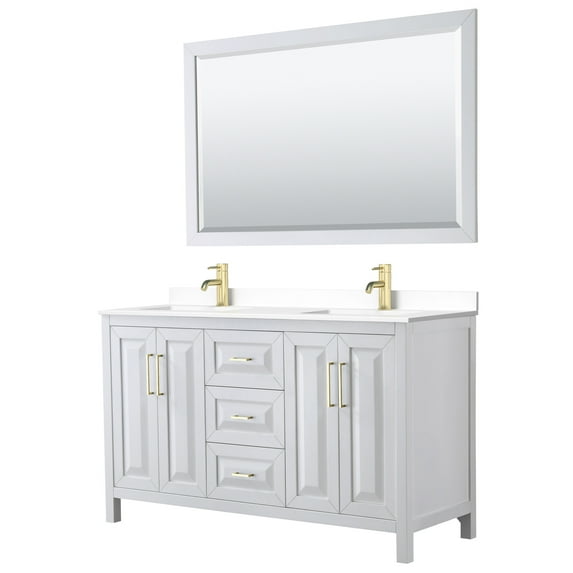 Wyndham Collection Wcv252560d-Vca-M58 Daria 60" Free Standing Double Basin Vanity Set -