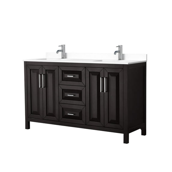 Wyndham Collection Wcv252560d-Vca-Mxx Daria 60" Free Standing Double Basin Vanity Set -