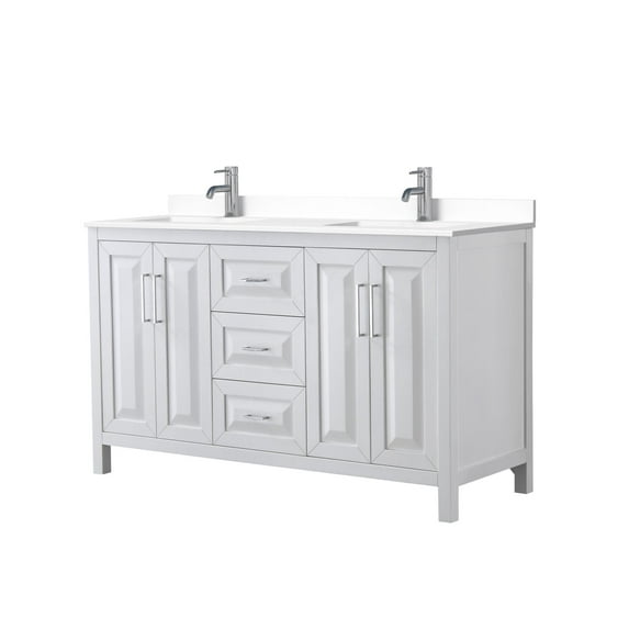 Wyndham Collection Wcv252560d-Vca-Mxx Daria 60" Free Standing Double Basin Vanity Set -