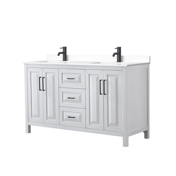 Wyndham Collection Wcv252560d-Vca-Mxx Daria 60" Free Standing Double Basin Vanity Set -