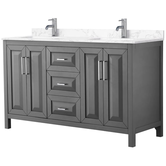 Wyndham Collection Wcv252560d-Vca-Mxx Daria 60" Free Standing Double Basin Vanity Set